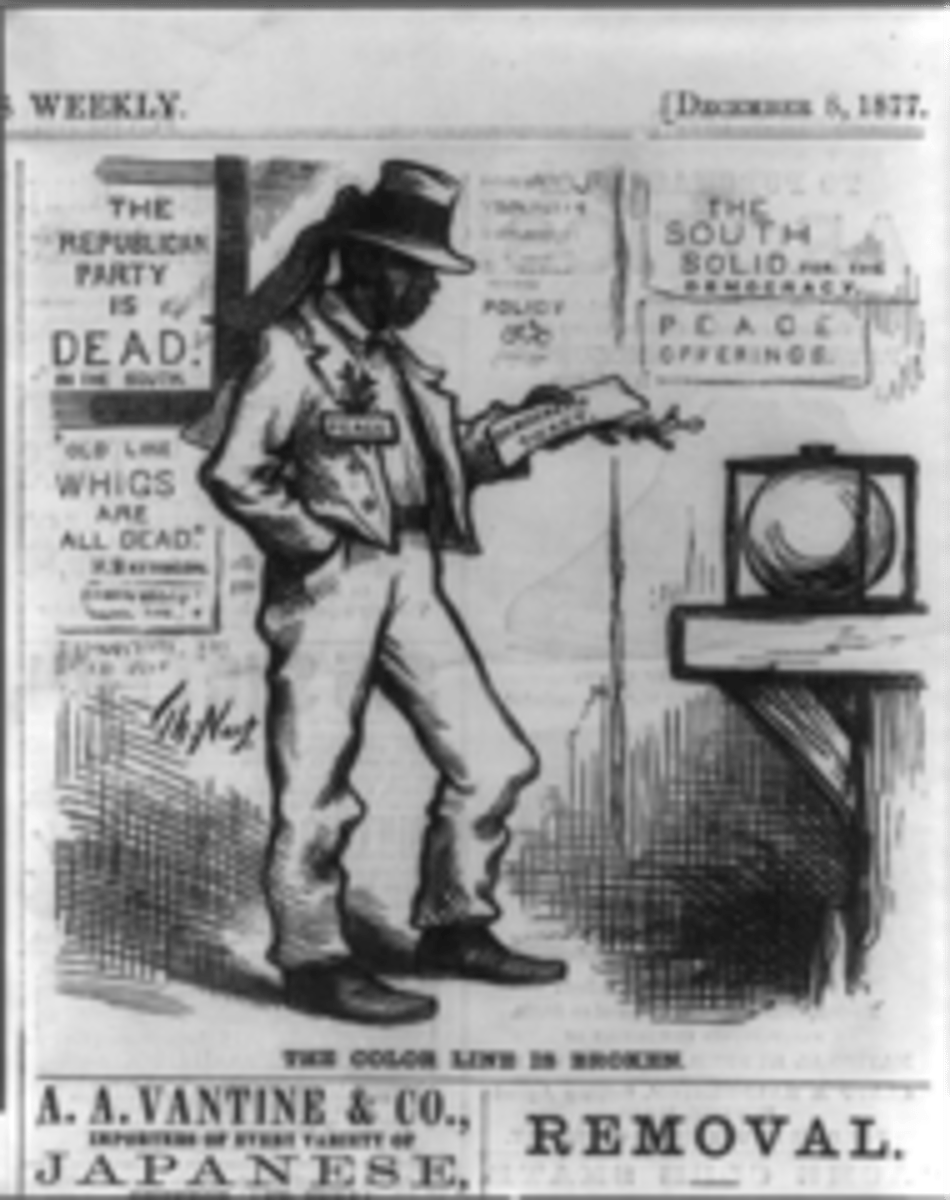 <p>in the South during the Reconstruction era, sought to overthrow the Radical Republican coalition of Freedmen, carpetbaggers and Scalawags</p>