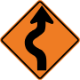 <p>What does this temporary detour sign mean?</p>