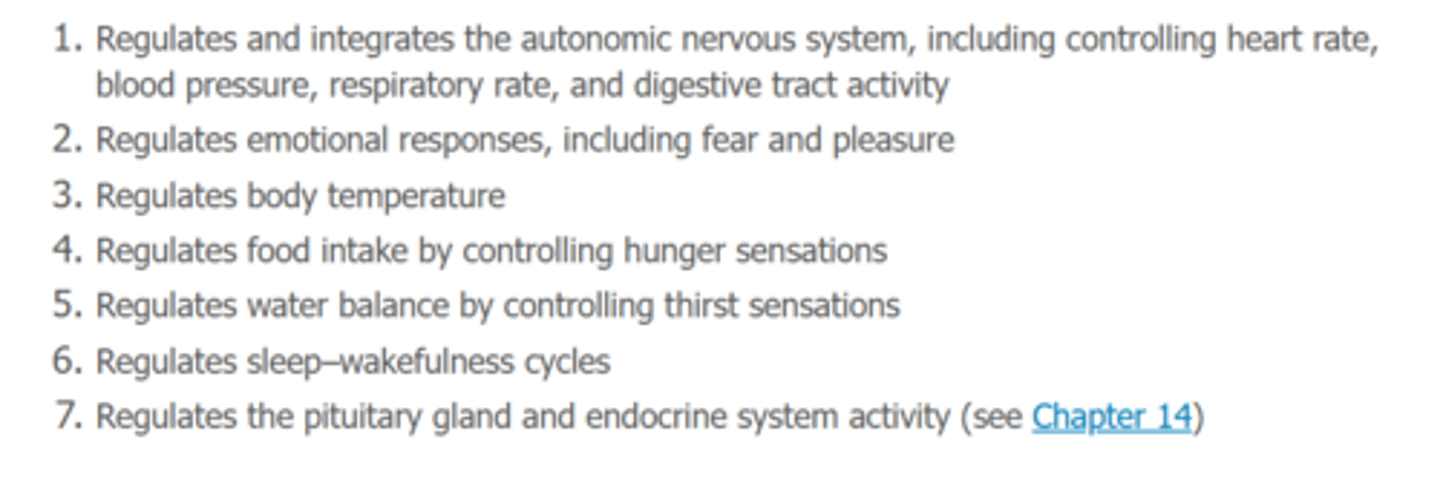 <p>Controls vital bodily functions.</p>