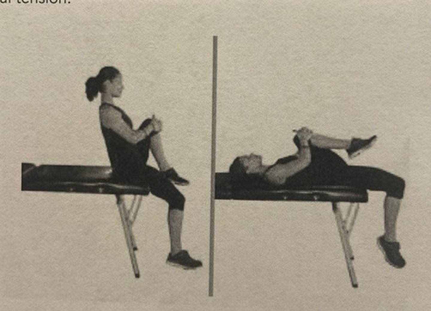<p>purpose: test for iliopsoas and rectus femoris tightness</p><p>procedure:</p><p>- patient sitting as close to edge of table as possible</p><p>- patient instructed to bring legs to chest and is assisted to lay back on table</p><p>- examiner facilitates the target limb moving into hip extension while maintaining knee extension to bias the iliopsoas muscle extensibility </p><p>- examiner then allows knee flexion to bias rectus femoris extensibility </p><p>positive finding: thigh lifts off table/cannot lay flush with table </p><p>*indicative of iliopsoas tightness if leg lifts with knee extension </p><p>*indicative of rectus femoris tightness if leg lifts with knee flexion </p>