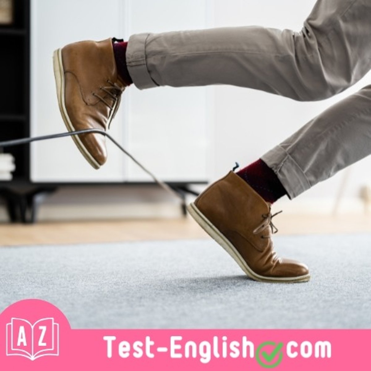 <p>I _____ the cable and almost fell. (2 words)</p>