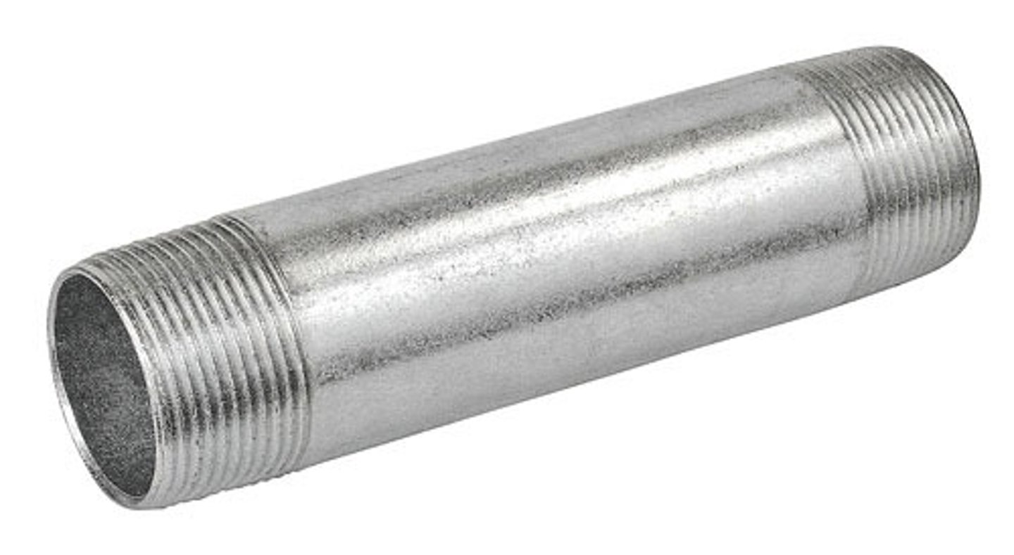 <p>a short length of pipe with threads on each end, used for joining couplings or other pipe fittings</p>