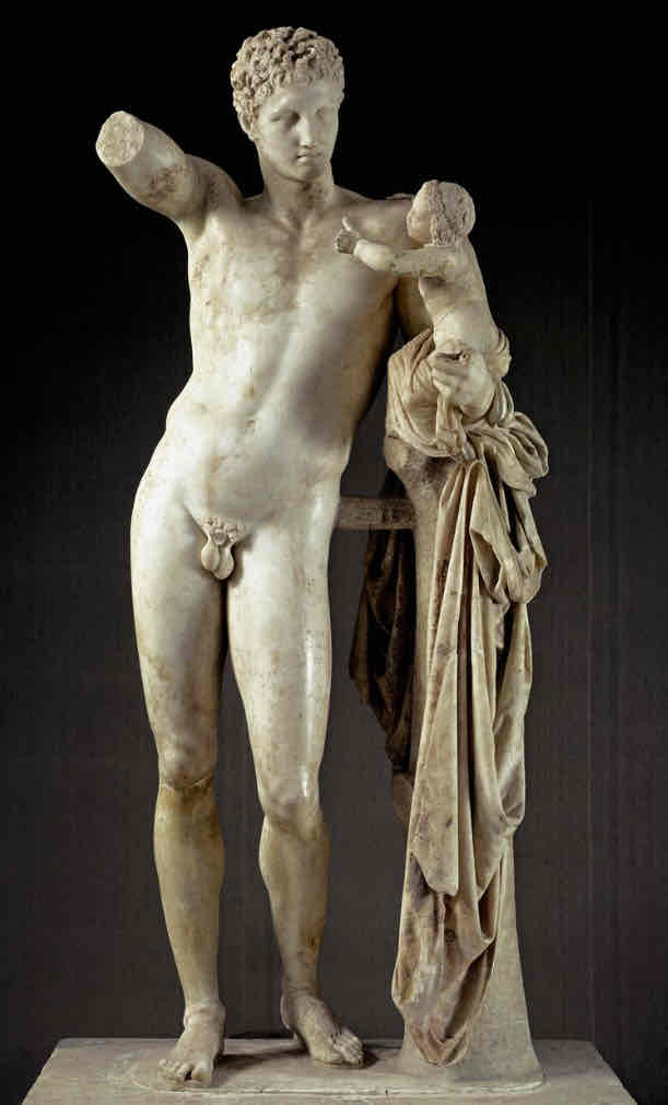 <p>Hermes and Dionysus</p><p>Height? Date? Material? Location?</p>