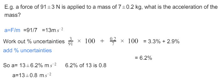 <p>Add percentage uncertainty</p>