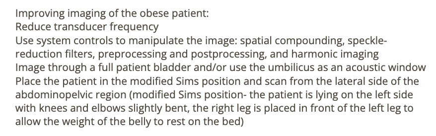 <p>a) place the pt in modified sims position</p>