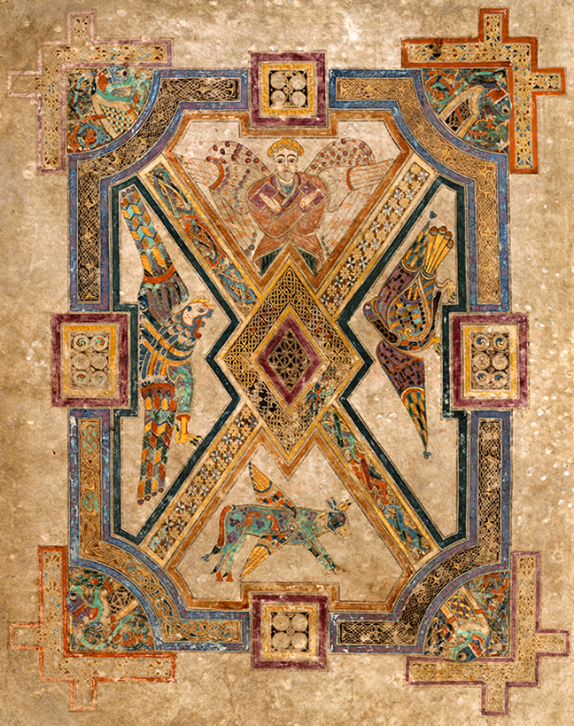 Evangelist symbols, The Book of Kells, 9th century, Iona