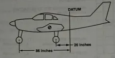 <p>10. Given information:</p><ul><li><p>Main wheels are at station –26</p></li><li><p>Nose wheel is at station –86</p></li><li><p>Right main scale reading = 396 pounds no tare</p></li><li><p>Left main scale reading = 395 pounds tare = 5 pounds</p></li><li><p>Nose wheel scale reading = 270 pounds no tare</p></li></ul><p>Find:</p><p>a. Empty weight = ______ pounds</p><p>b. Empty weight center of gravity is at station ______.</p>