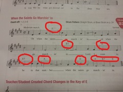 progressing from chord to chord