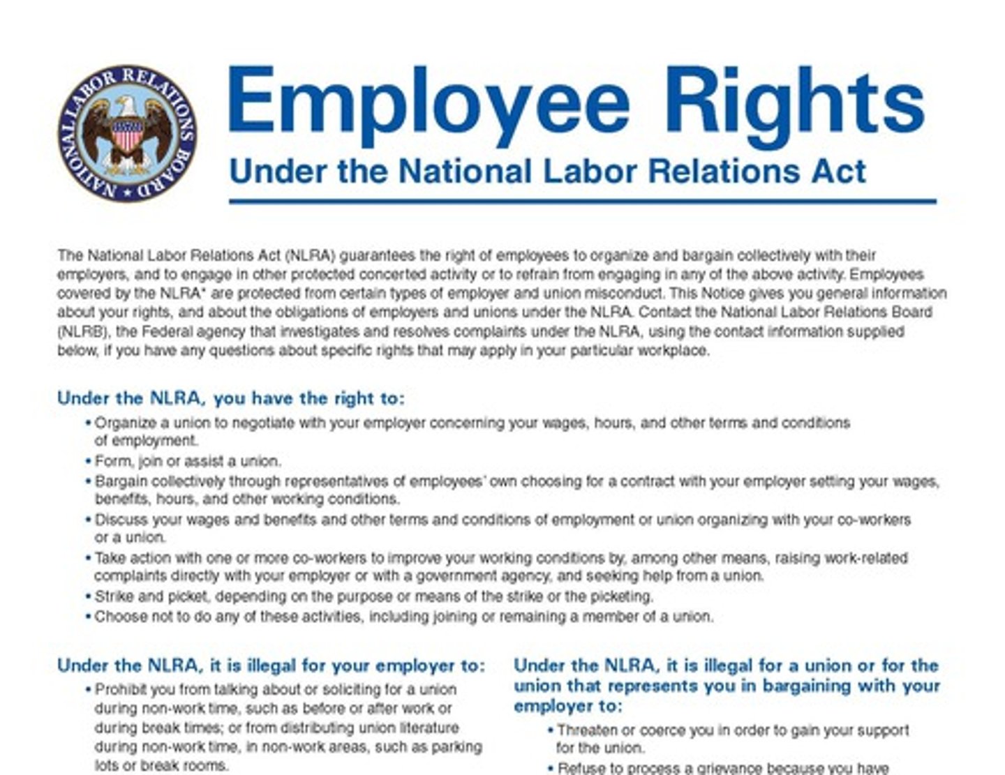 <p>Established the National Labor Relations Board; allowed employees to collectively bargain</p>