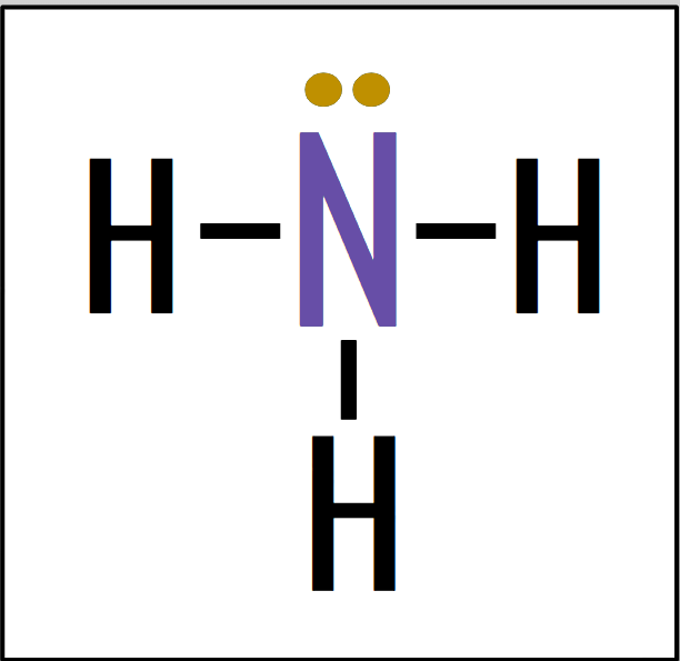 Nitrogen is the central atom, the lone pairs are the ones that are marked yellow