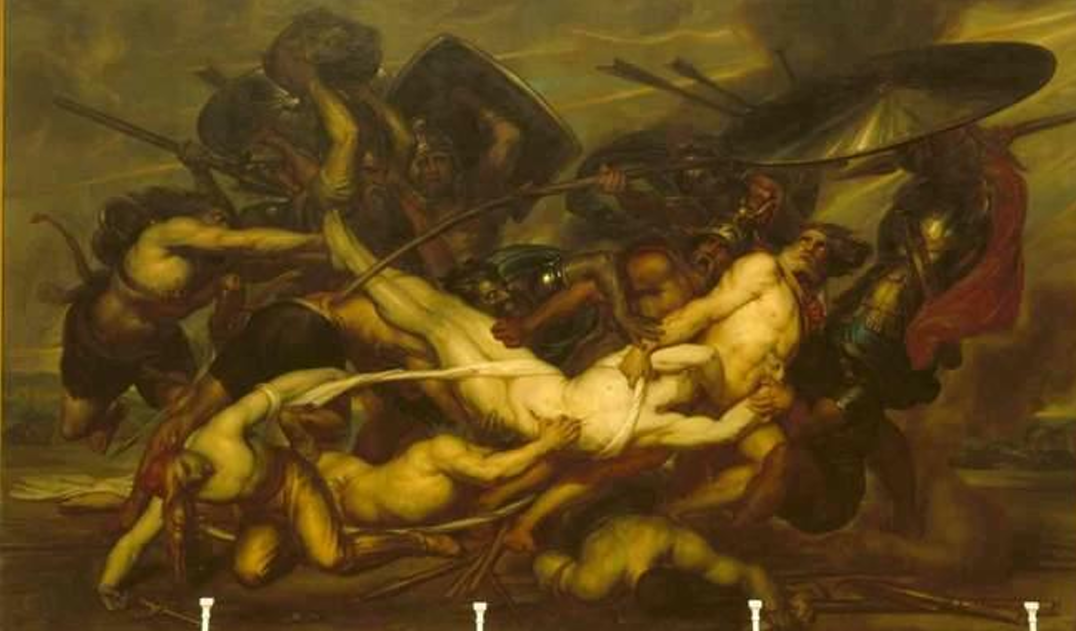 <p>Les grecques et les Troyens se disputent le corps de Patrocle, 1844-1845</p>