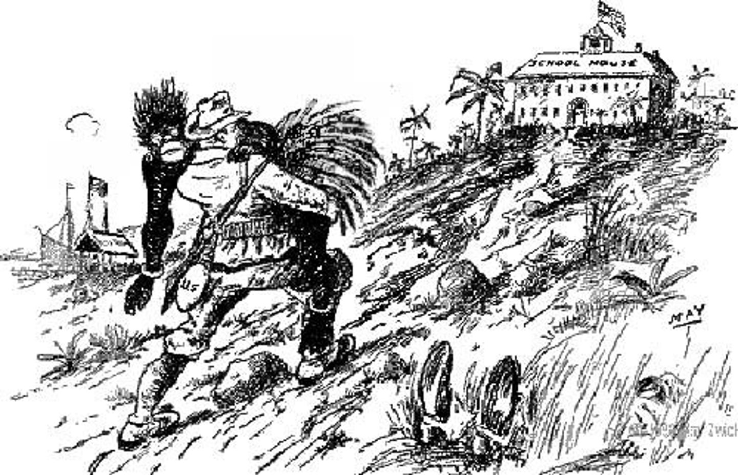 <p>A phrase used to justify European imperialism in the nineteenth and early twentieth centuries; it is the title of a poem by Rudyard Kipling.</p>