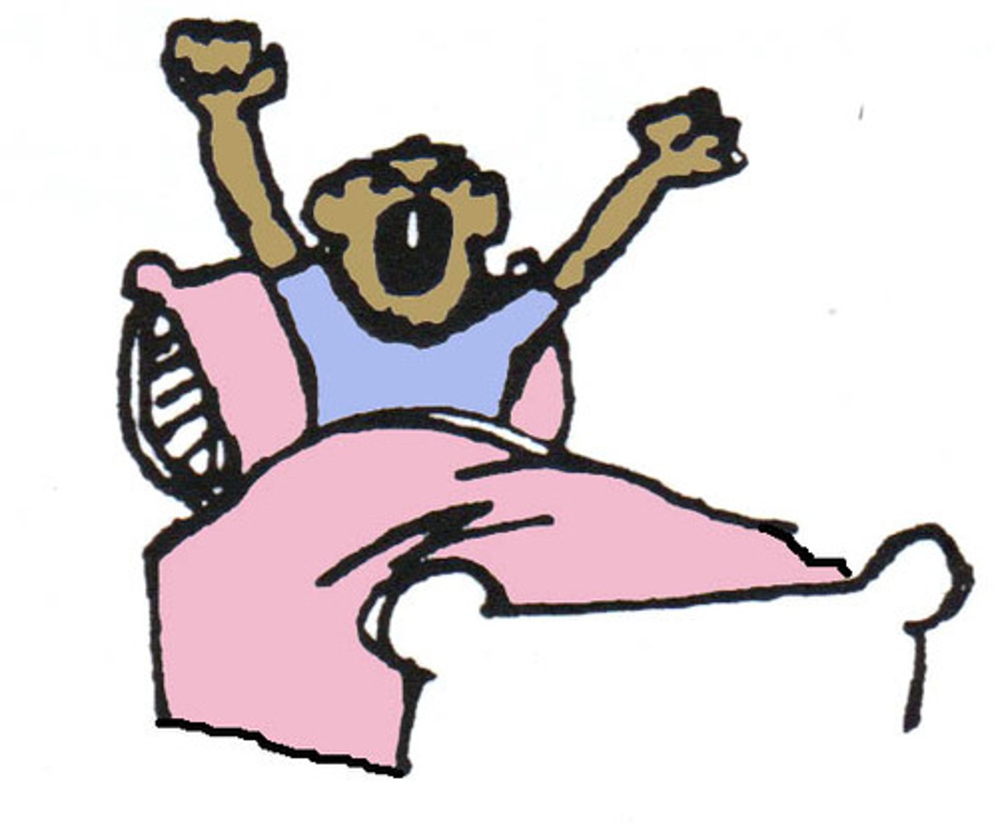 <p>wakes up</p>