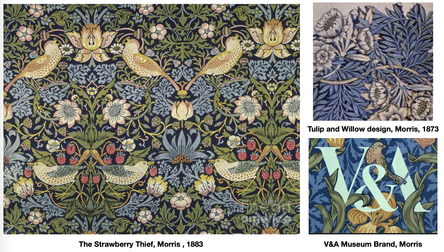 <p>Textile designer, Poet, artist, novelist</p><p>Designer or wrightwick manner. Morris, Marshall, Faulkner and co. </p>