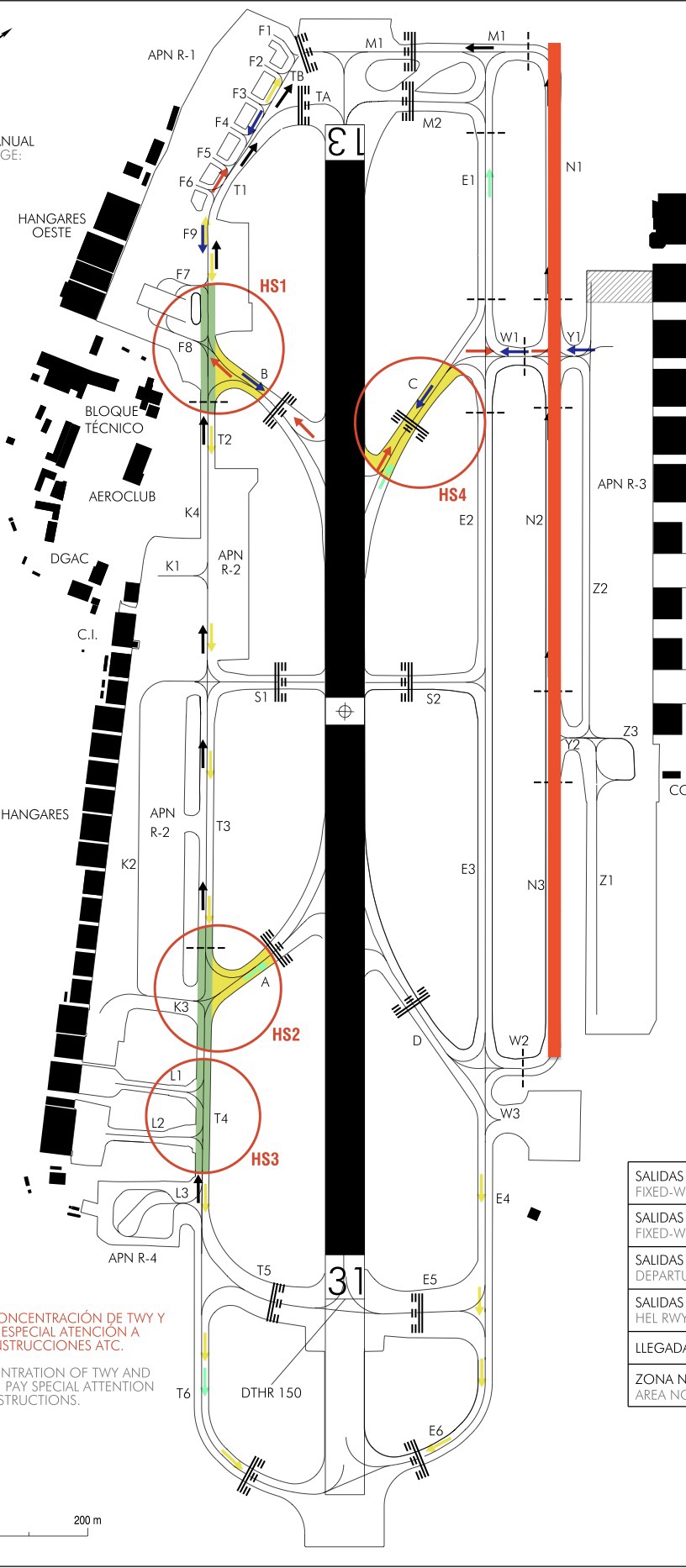 <p>Taxiway following the hangars on the east side of the runway</p>
