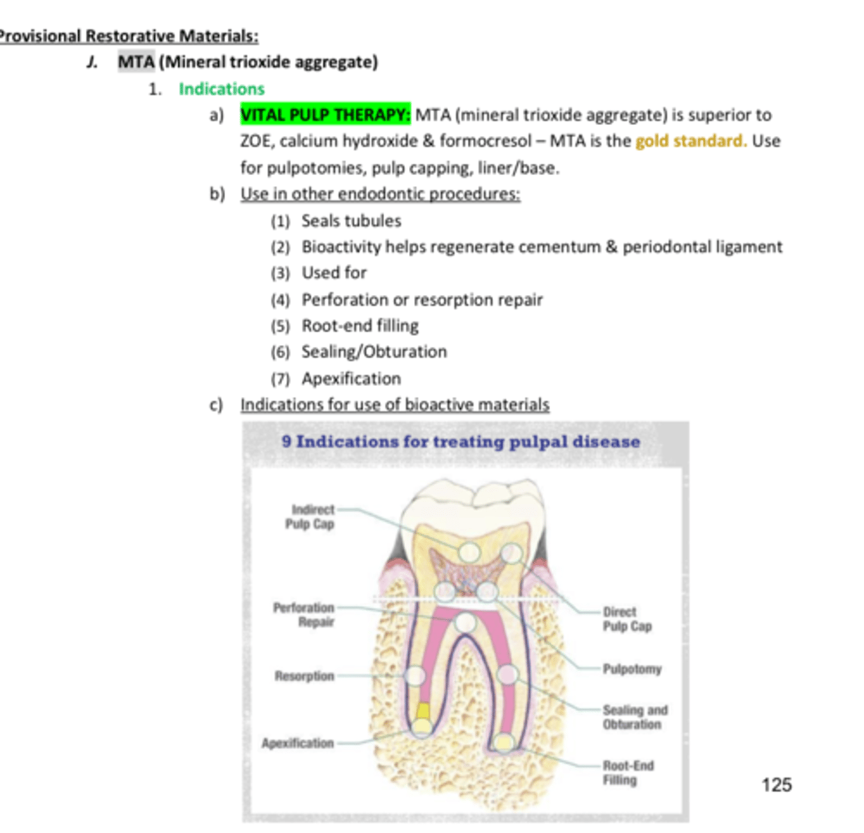 <p>- review photo for other uses of MTA</p>