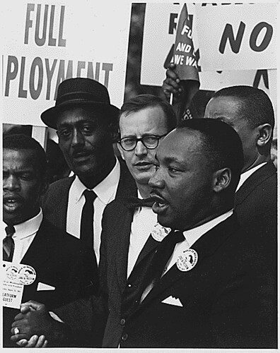 The struggle for social justice to gain equal rights for the black community in America in the 1950s and 1960s.