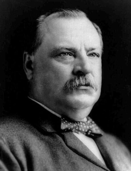 <p>1885-1889 (1st term), 1893-1897 (2nd term) Democrat<br>Interstate Commerce Act; Dawes Act; Panic of 1893; Pullman Strike</p>