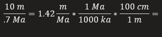 <p>Calculate the sedimentation rate over the last 0.73 Ma.</p>