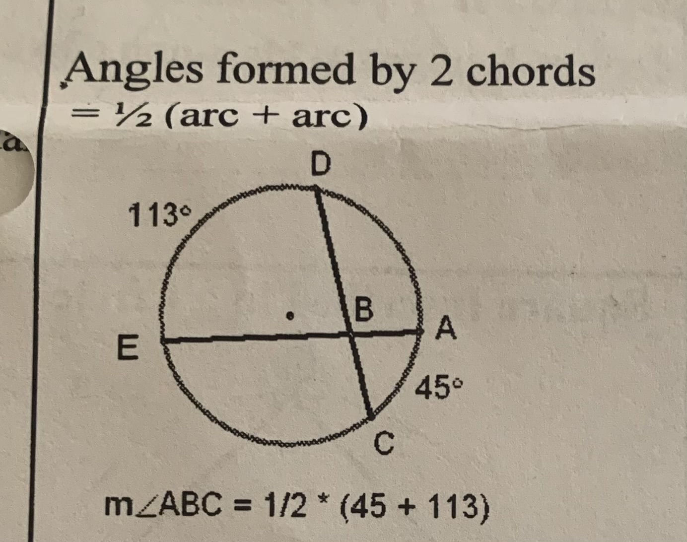<p>½ (arc+arc)</p>