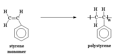 <p>its monomer name is phenylethene or styrene, its polymer name is polystyrene its everyday name is styrene and it is used for packaging insulation</p><p></p>