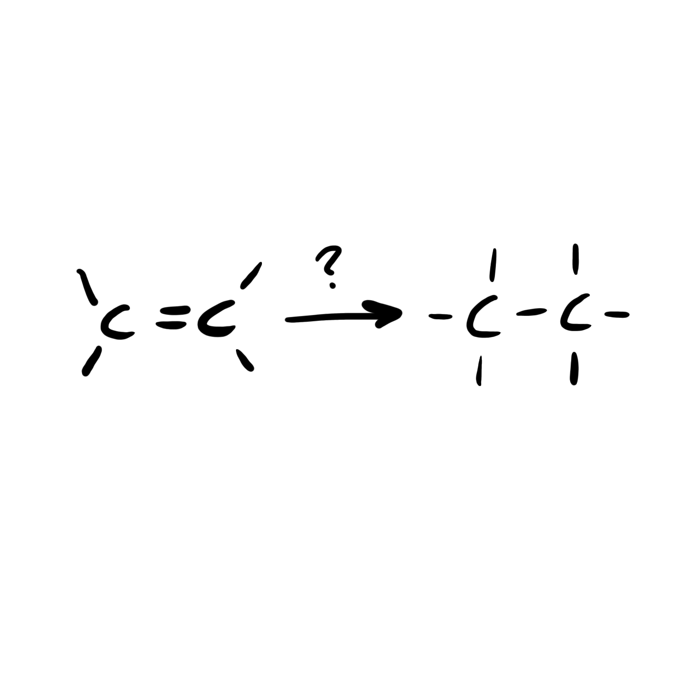 <p>Alkene → Alkane</p>
