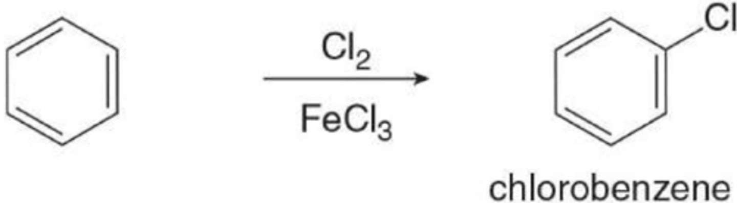 <p>A Lewis acid catalyst, such as FeCl₃ or FeBr₃</p>