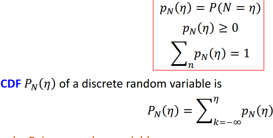 <p>Probability mass function, discrete random variables (N discrete) </p><p>poisson</p>