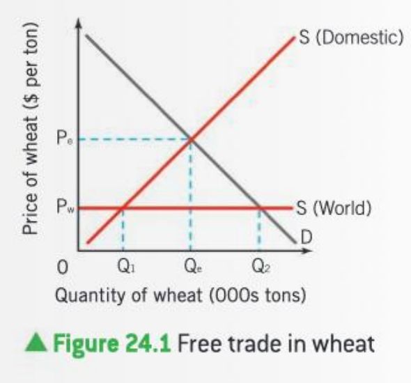 <p>measures that for various reasons limit the international trade</p><ul><li><p><span>opposite of free trade</span></p></li></ul>