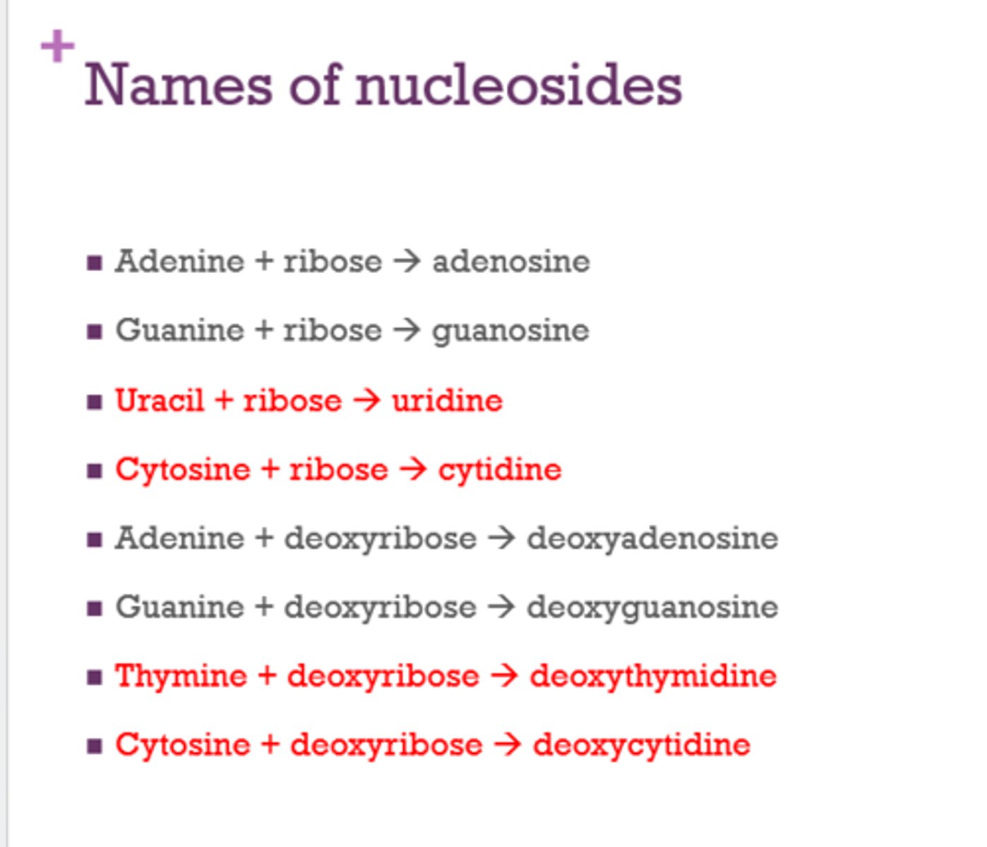 <p>uridine</p>