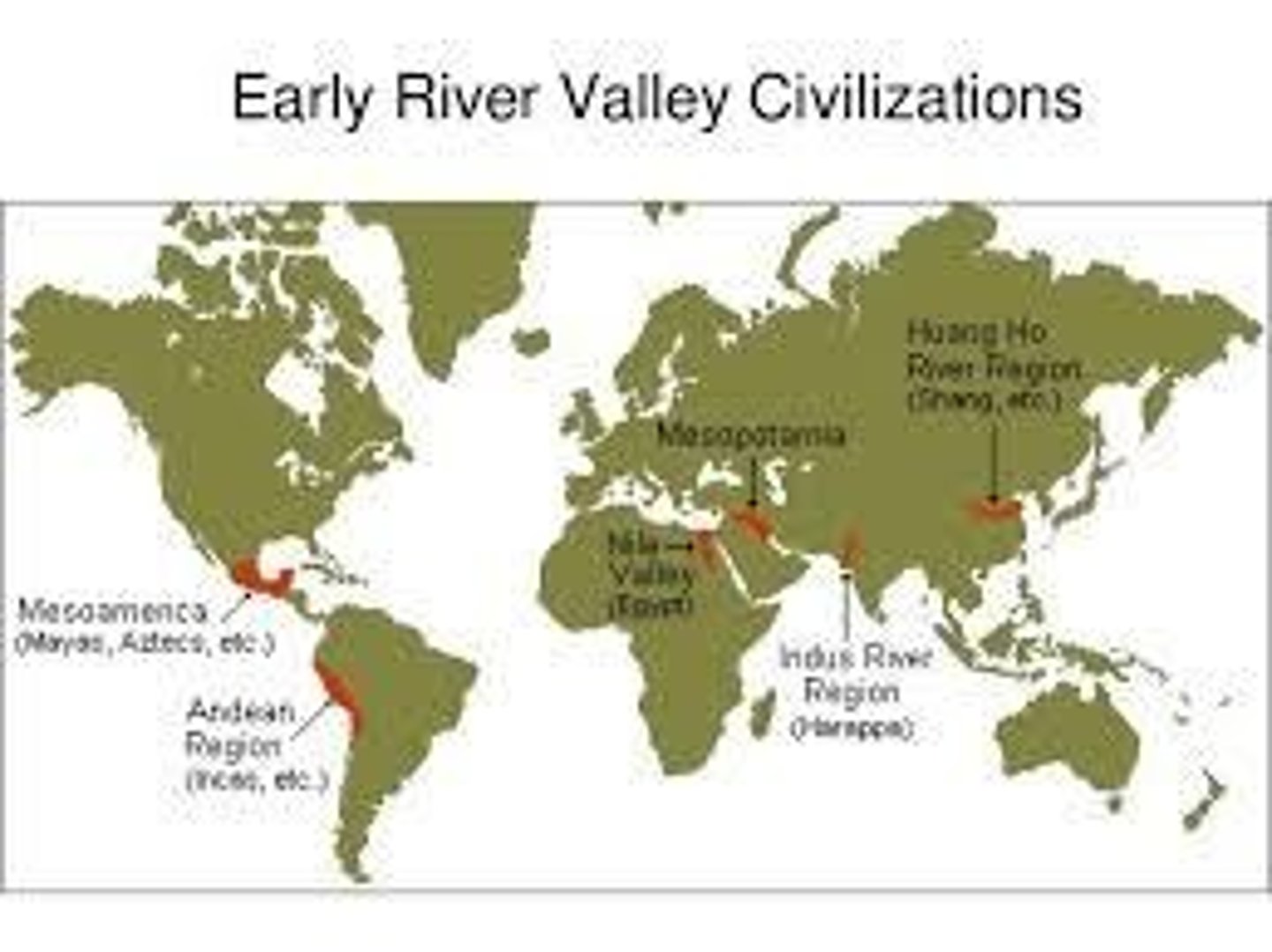 <p>Geographical areas near rivers that were crucial for the development of early civilizations.</p>