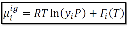 <p>As either P or yi approaches zero, μi_ig becomes negative infinity which is not only applicable to ideal gas but to all kind of gas; not applicable to dilute systems (yi → 0)</p>