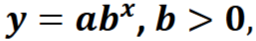 <p>represent change at a constant percent rate and y = f(x) has the standard form:</p>