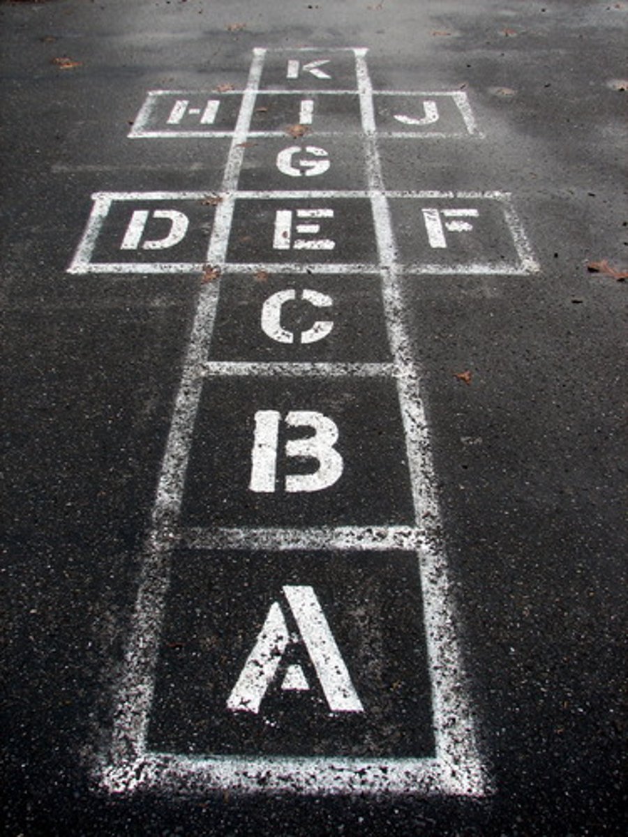 <p>to play hopscotch</p>