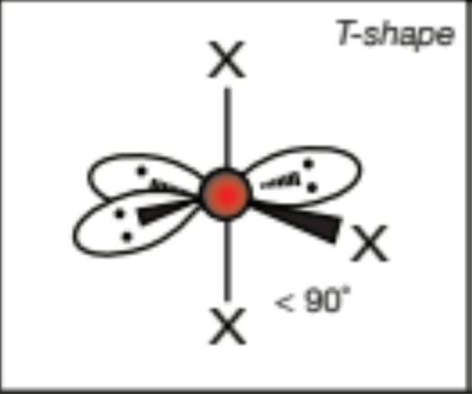 <p>T-shaped, 90 degrees</p>
