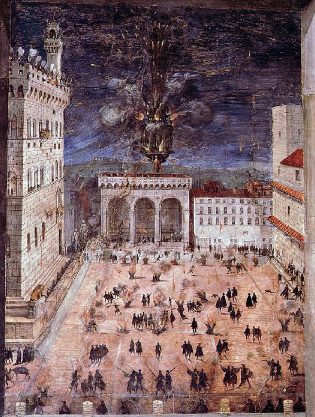 <p>Fuochi d’artificio nel 1558</p>