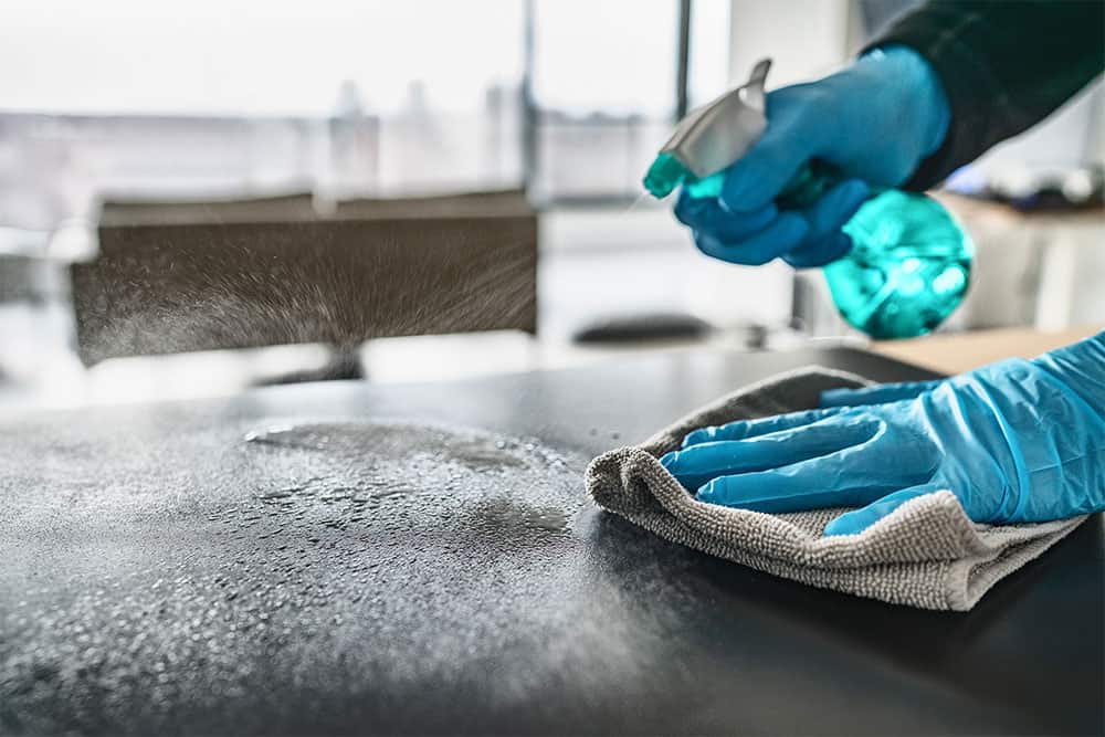 <p><span><span>A mechanical process (scrubbing) using soap and water or detergent and water to remove all visible dirt, debris, and many disease causing germs. Cleaning also removes invisible debris that interfere with disinfection. Cleaning is what cosmetologist are required to do before disinfecting.</span></span></p>