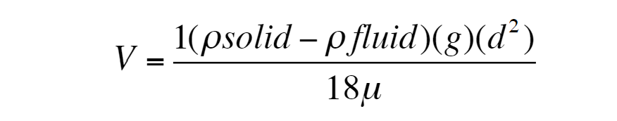 <p>a single solide sphere settling in a fluid has a terminal settling velocity which is uniquely related to the diameter</p>