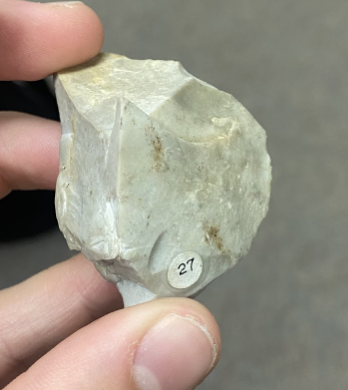 <p>Very smooth, light gray with little yellow, <strong>Sedimentary</strong></p>