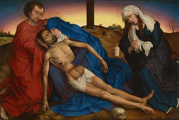 <p>Statue ou tableau représentant la Vierge tenant sur ses genoux le corps du Christ mort.</p>