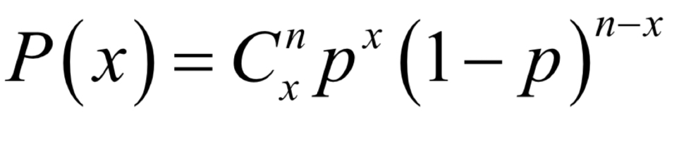 <p>C<sup>n</sup><sub>x<sup> </sup></sub>= amount of successes you can get out of n Bernoulli trials </p>