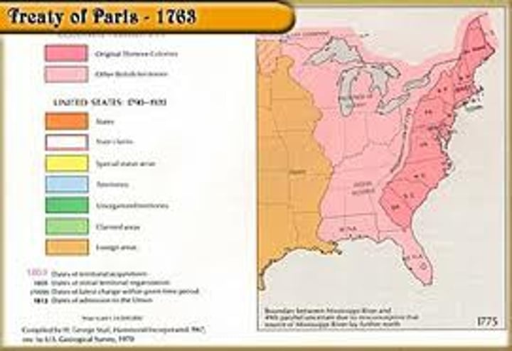 <p>-Ended the French and Indian War<br>-Britain gained land from the French<br>-Britain began taxing the colonists to pay for the war</p>