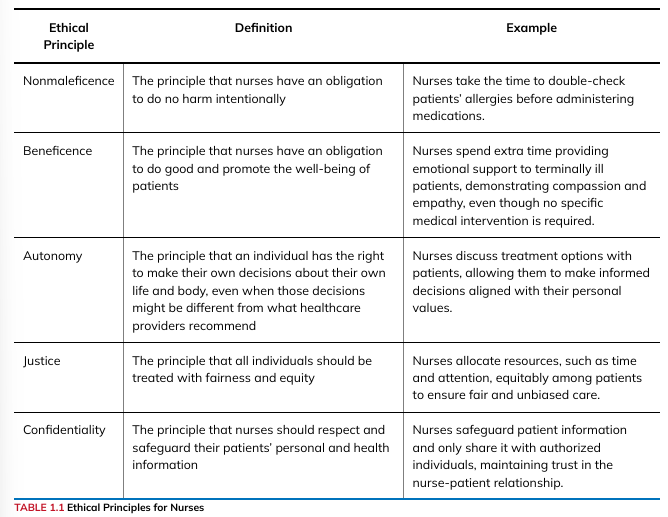 <p>Ethical Principles of Nurses </p>