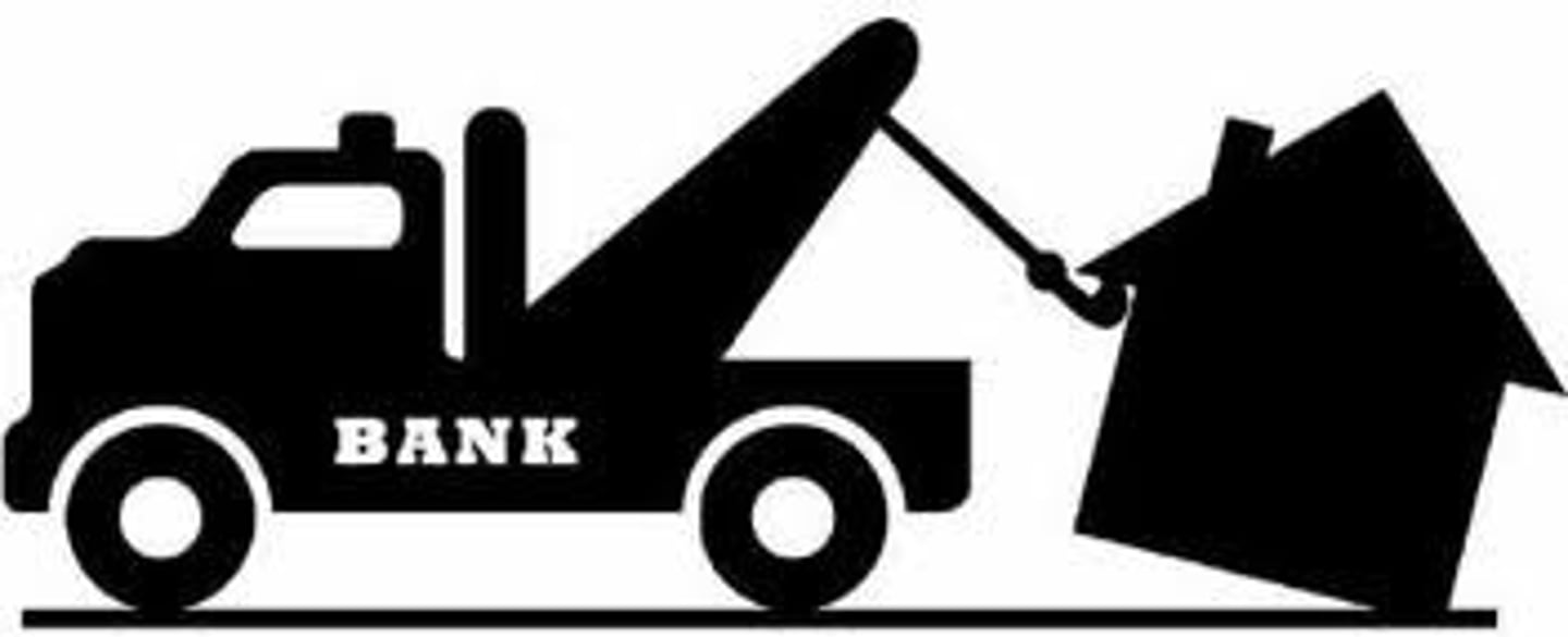 <p>The seizure of property from borrowers who are unable to repay their loans</p>