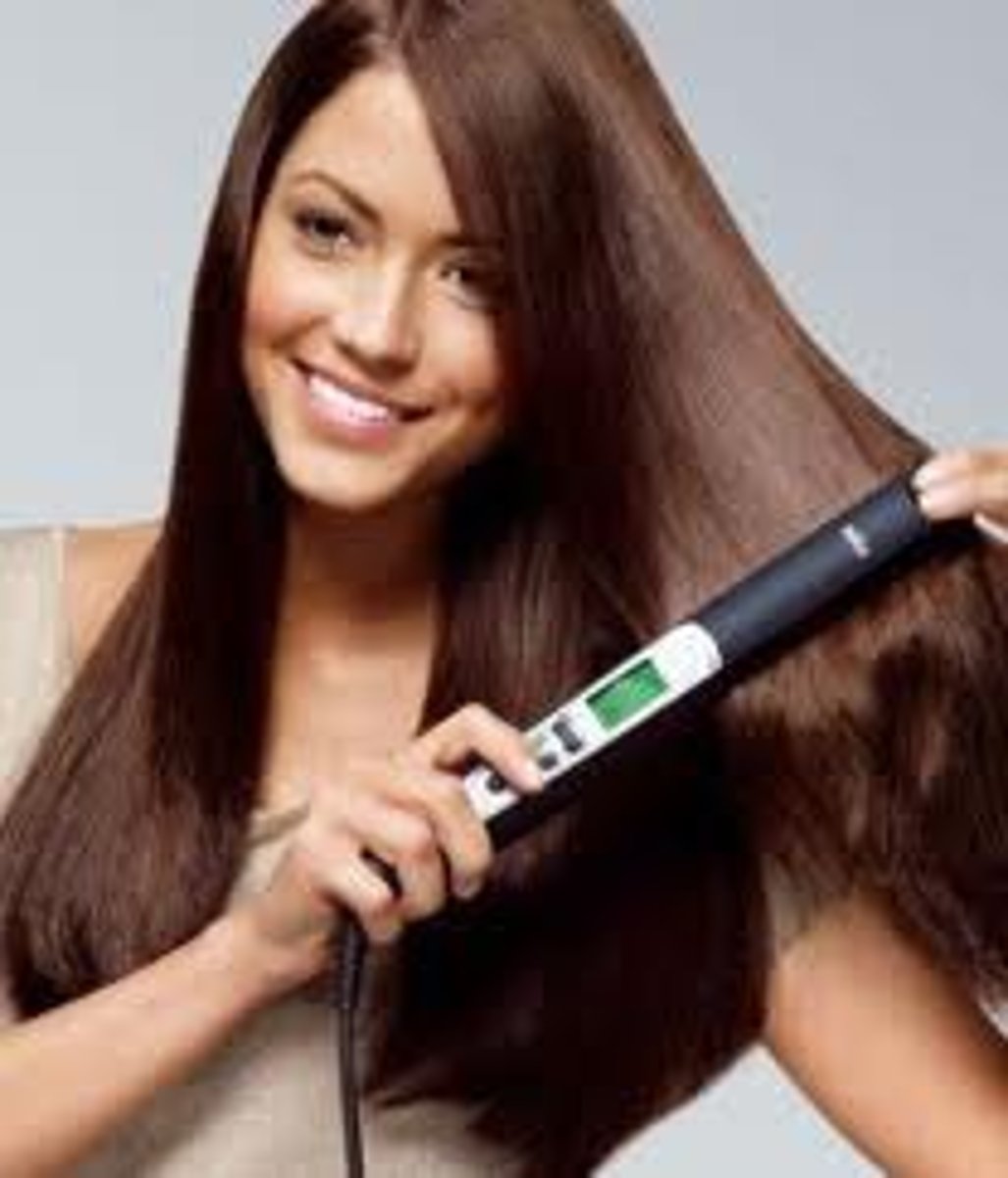 <p>to straighten one's hair</p>