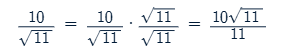 <p>To rationalize a denominator, multiply the numerator and the denominator by a suitable expression that eliminates the radical in the denominator</p>