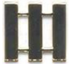 <p>three gold bars</p>