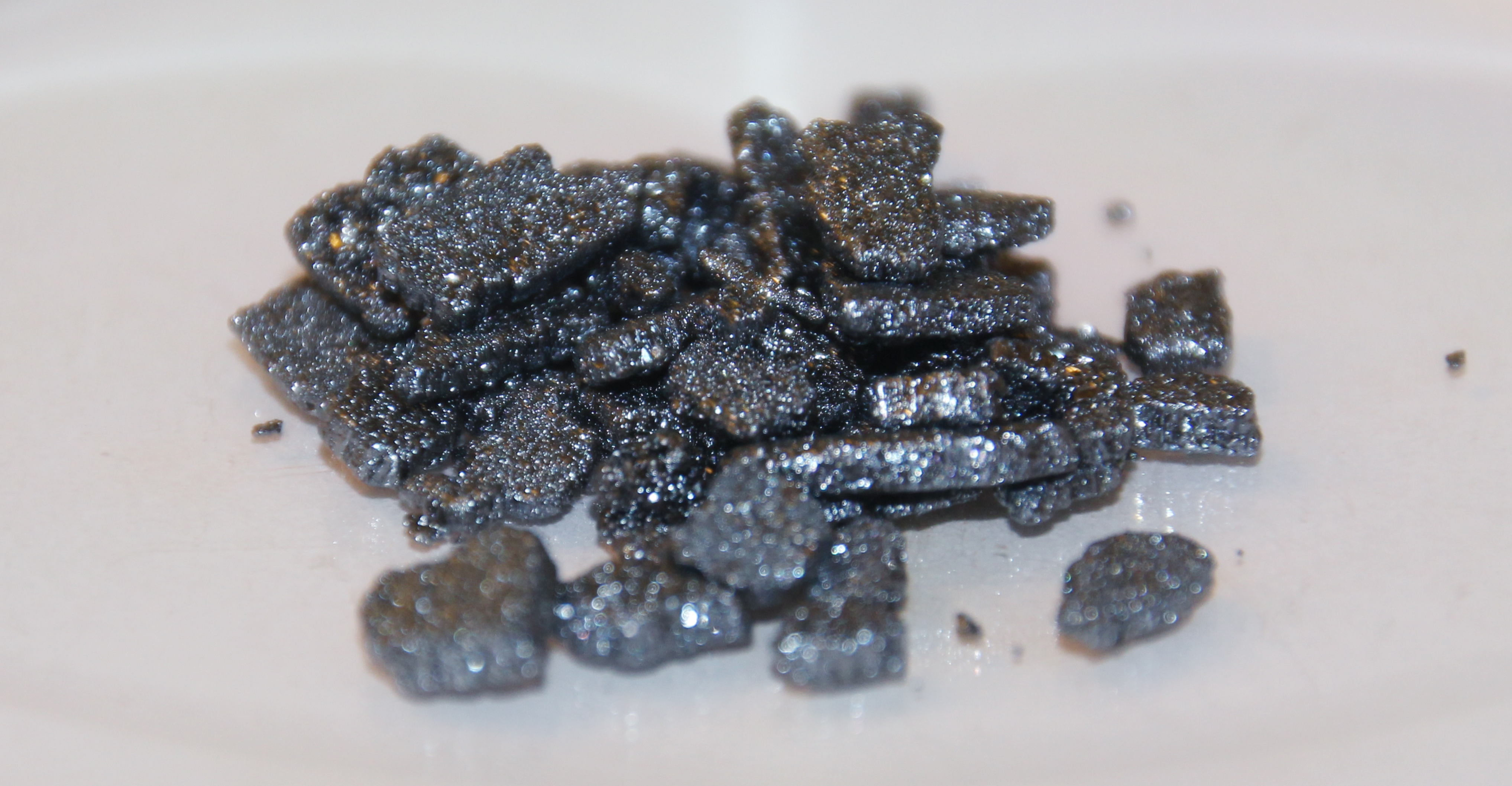<p>iodine → a grey-black solid</p>