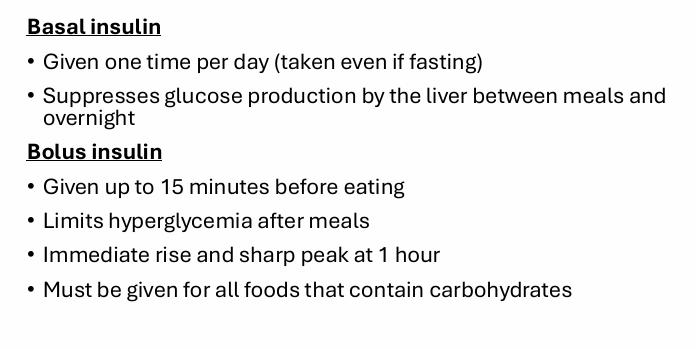 <p>-natural insulin release</p>