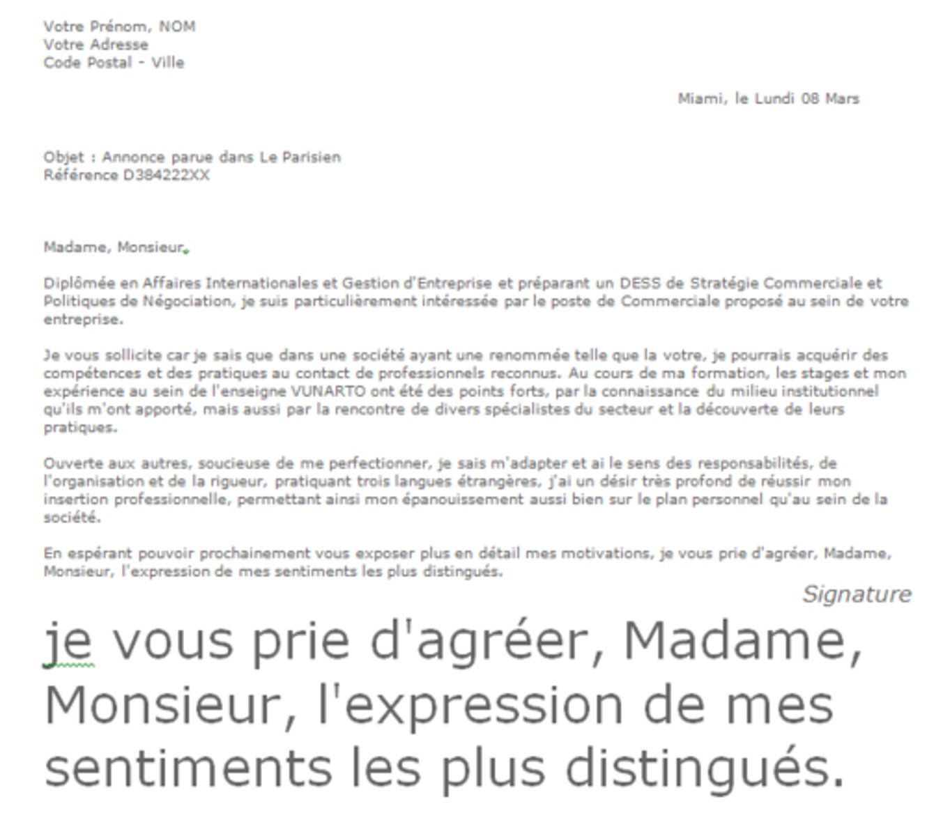 <p>To inform/explain/ask/demand</p><p>-At the top right: your own contact details</p><p>-At the left, one line under the last line of your address: the recipient's contact details</p><p>-Under the recipient's contact details: the date and place of writing</p><p>-Before the greeting, write your object</p><p>-A formula of salutation (like "Monsieur le directeur,......")</p><p>-Include the correct formula of closing: "Je vous prie d'agréer l'expression de mes sentiments distingués."</p><p>-speak in a formal tone using "vous"</p><p>-a polite tone</p><p>-common or supported vocab (not actually sure what 'supported' vocab is tbh..."</p><p>-Divide your letter into paragraphs</p><p>FIRST: explain the reason of the letter, the goal, etc.</p><p>SECOND/THIRD/FOURTH?: explain and express your arguments</p><p>FINAL: conclude your letter, telling the recipient what you want them to do</p><p>-MAKE SURE YOU END WITH THE CORRECT POLITE FORMULATED ENDING THING (see above)</p><p>-signature, and under that your full name</p>
